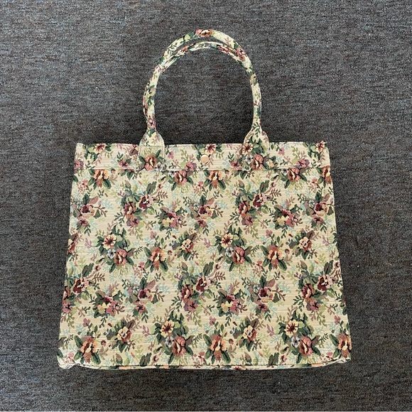 New Sezane Le Sept tote bag in jacquard fleurs - Picture 2 of 10